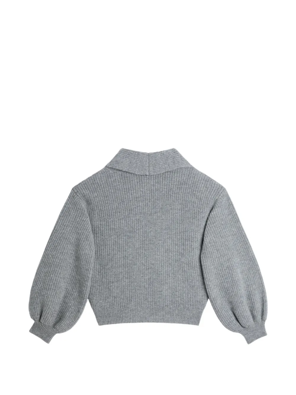 Balmain Kids Ribgebreid vest met dubbele rij knopen Grijs
