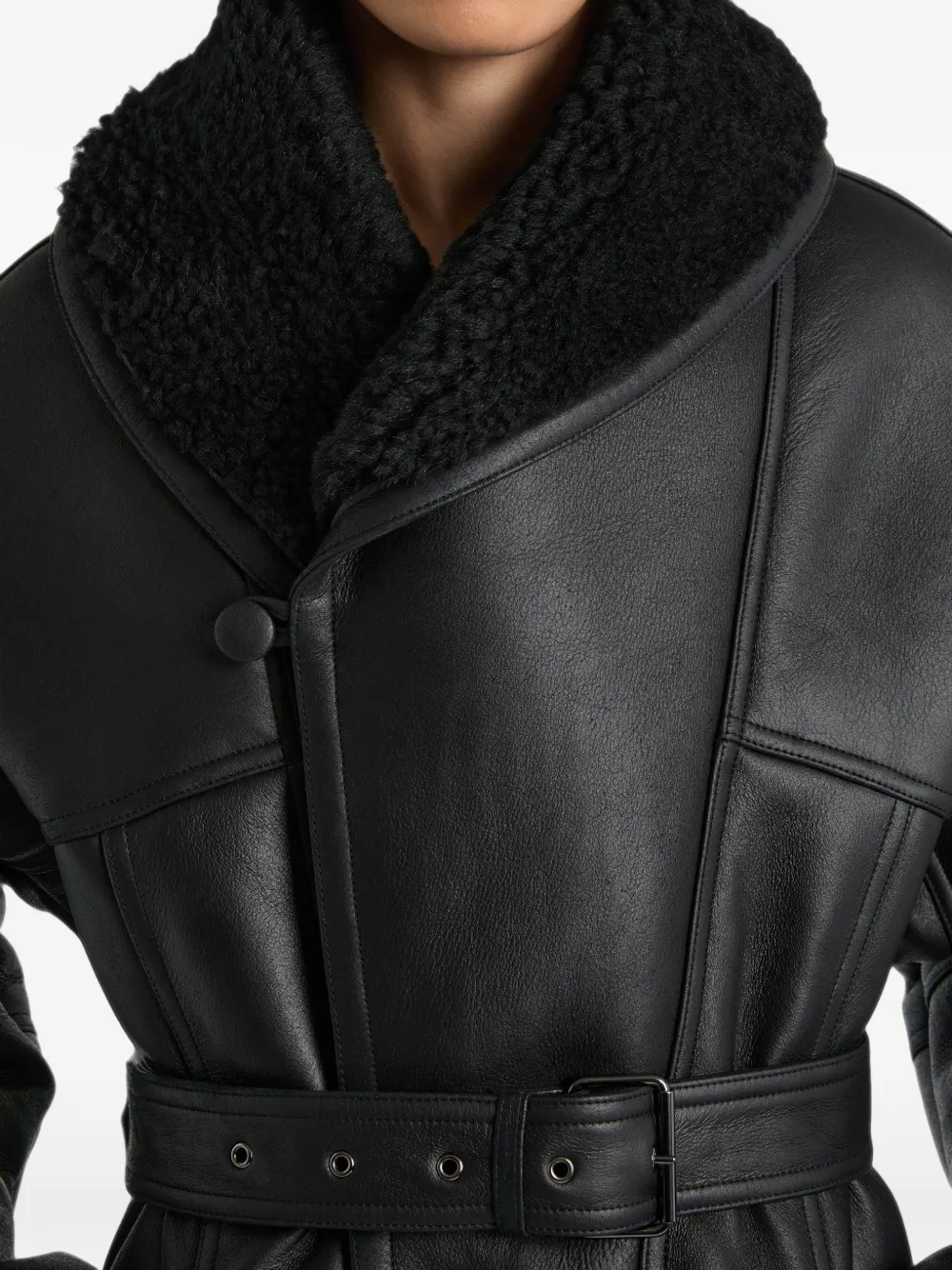 Balmain Lammy coat Zwart
