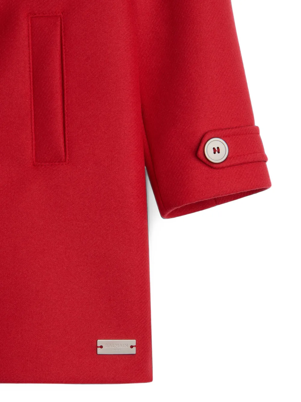 Balmain Kids Jas met dubbele rij knopen en knoopmanchetten Rood