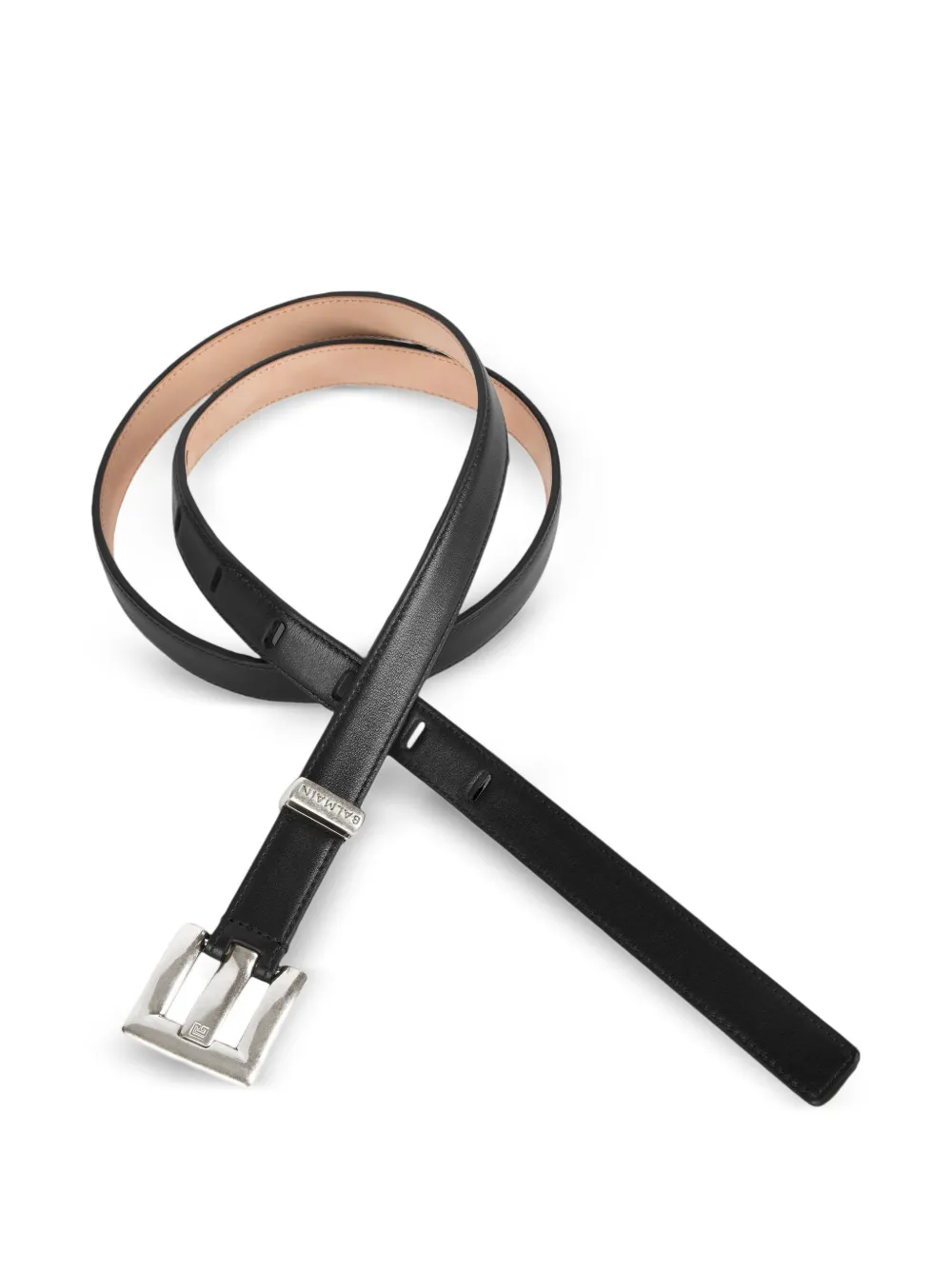 Balmain Anthem riem van glad leer Zwart