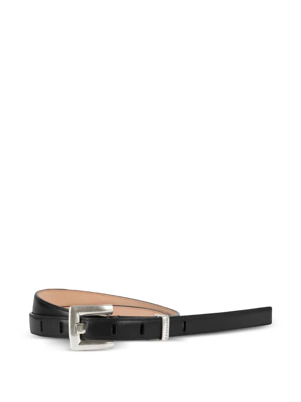 Balmain Anthem riem van glad leer Zwart