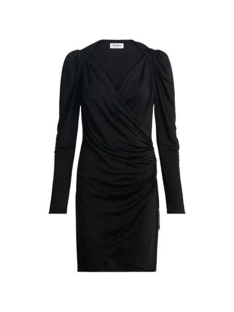 Balmain draped wrap-style dress