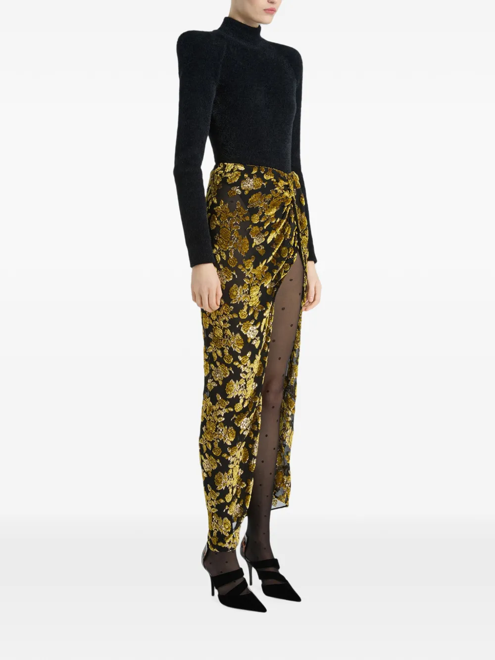 Balmain Fluffy ribgebreide trui Zwart