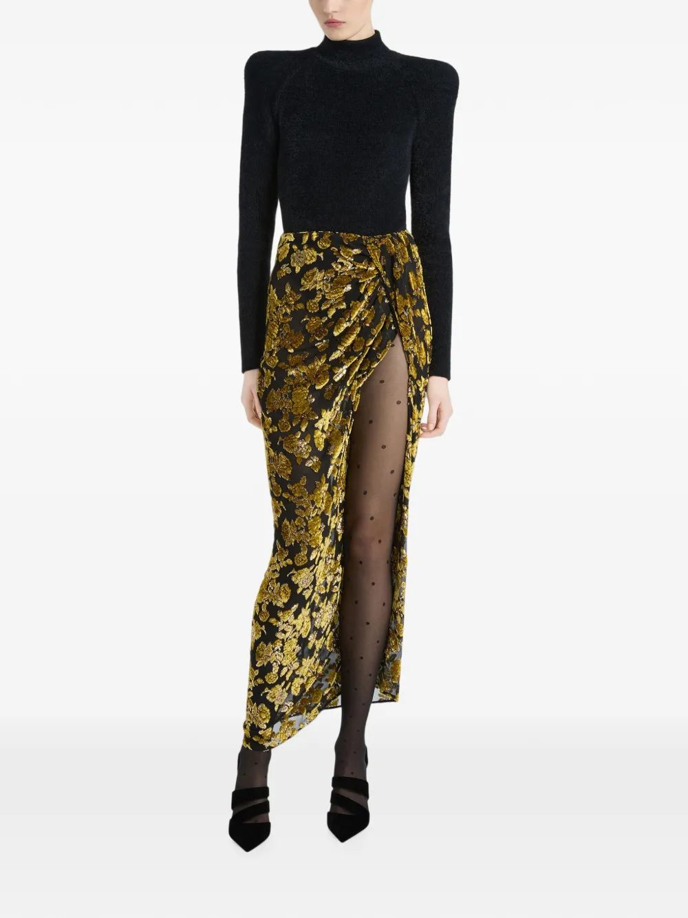 Balmain Fluffy ribgebreide trui Zwart