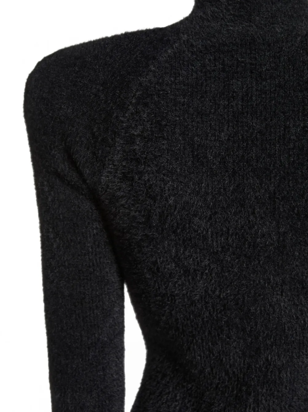 Balmain Fluffy ribgebreide trui Zwart