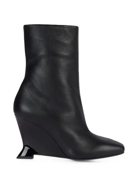 Balmain wedge smooth-leather ankle boots