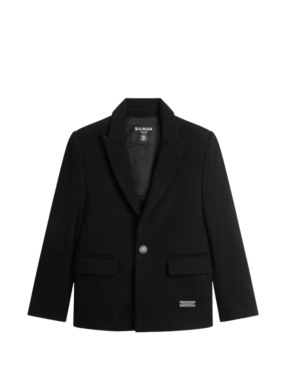 Balmain Kids Einreihige Jacke aus Jersey - Schwarz