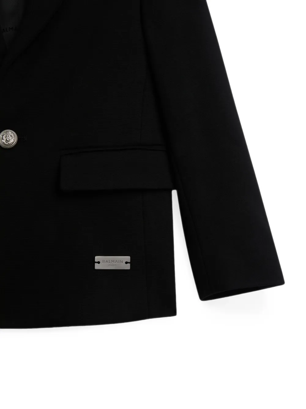 Balmain Kids Jersey jack met enkele rij knopen Zwart