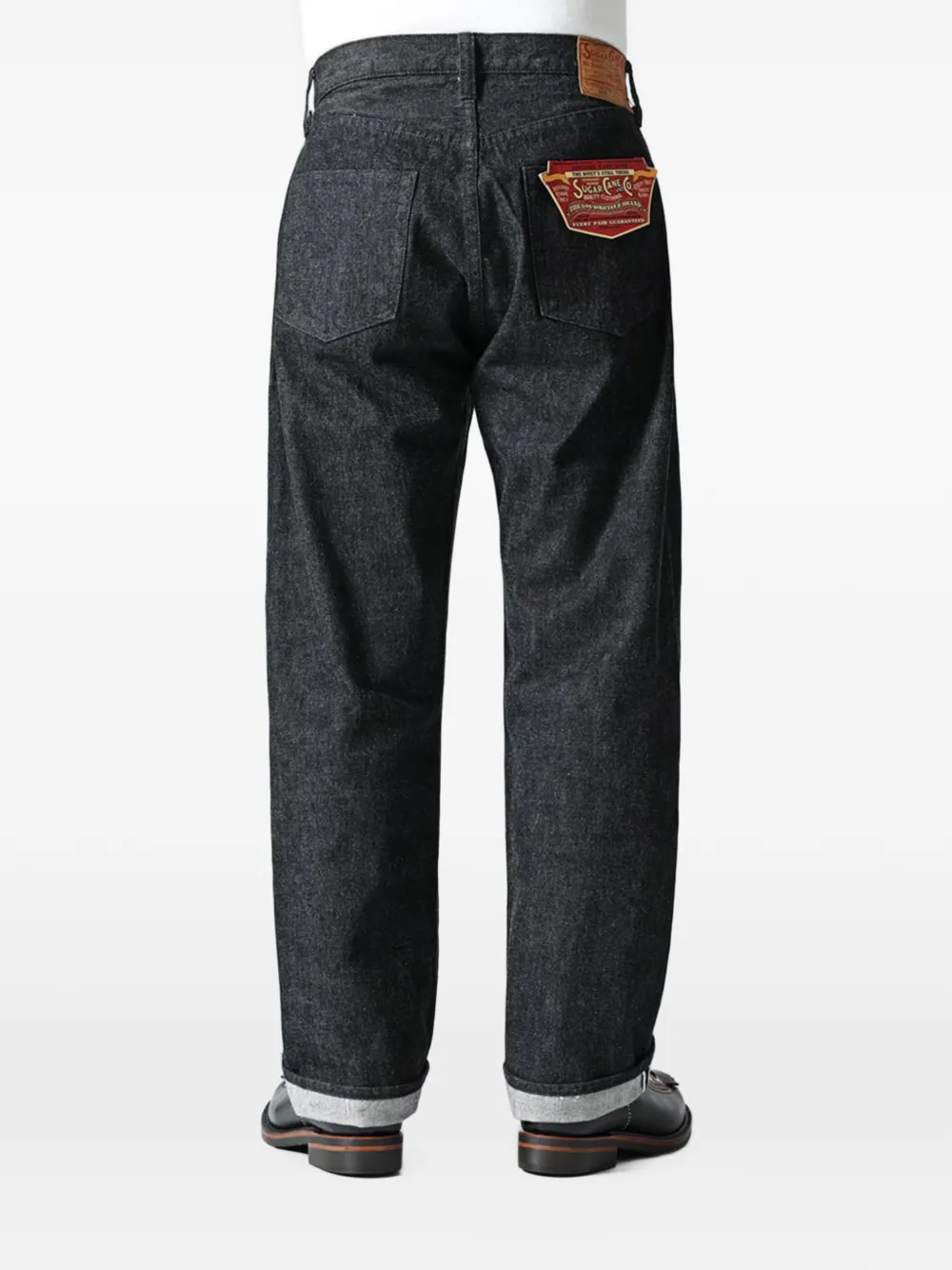 Sugar Cane Jeans Selvedge denim straight jeans Zwart
