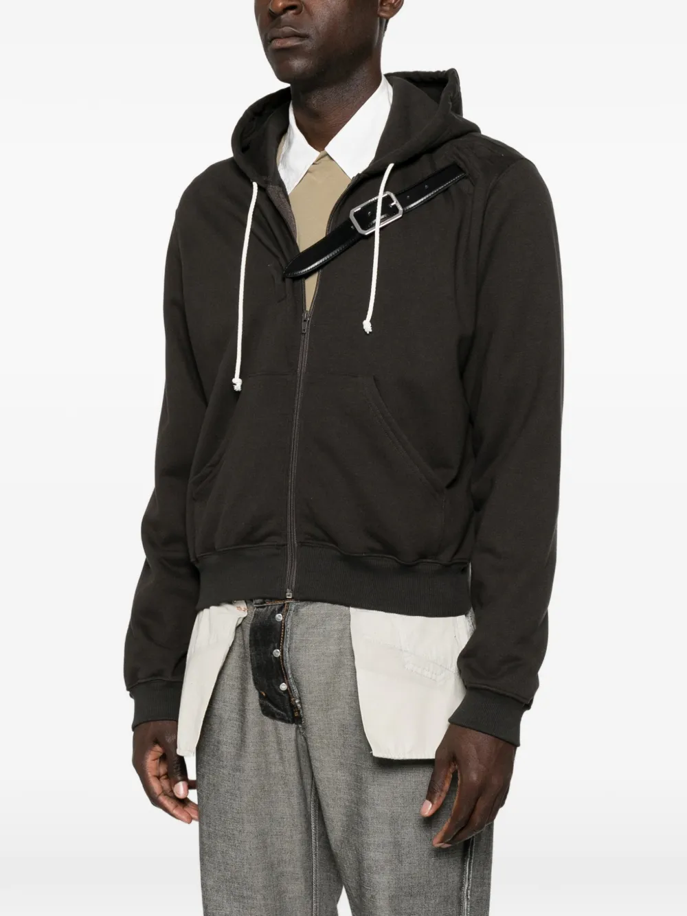 Magliano Hoodie met riemdetail en rits Bruin