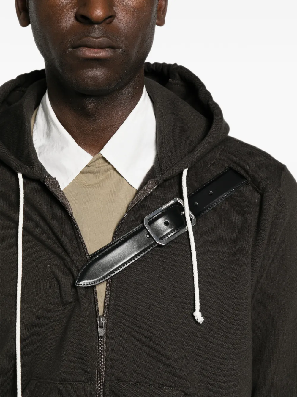 Magliano Hoodie met riemdetail en rits Bruin