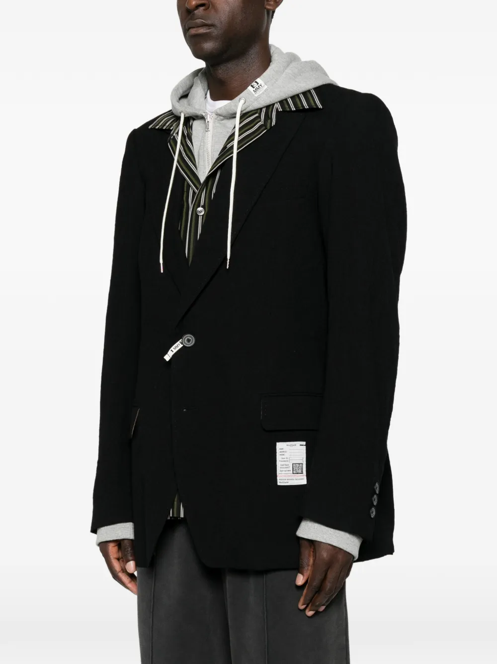 Maison MIHARA YASUHIRO Gelaagd jack met capuchon Zwart
