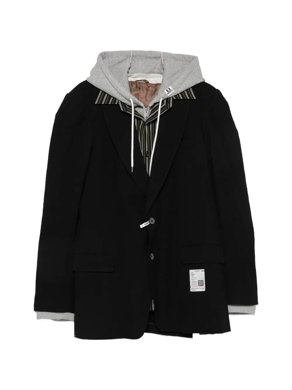 Maison MIHARA YASUHIRO layered-design hoodie-detail jacket - Schwarz