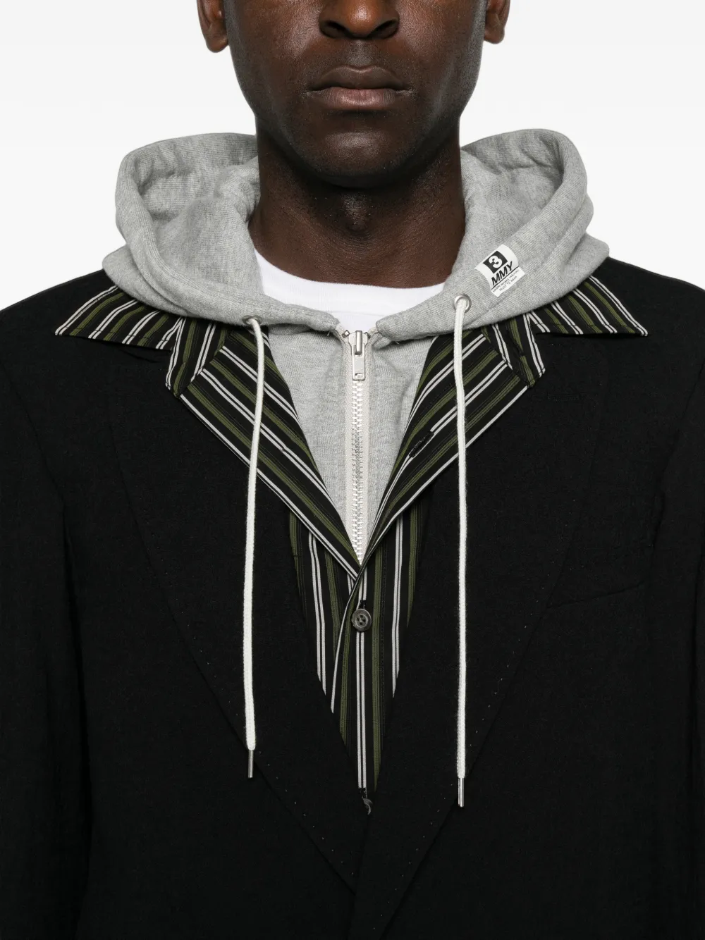 Maison MIHARA YASUHIRO Gelaagd jack met capuchon Zwart