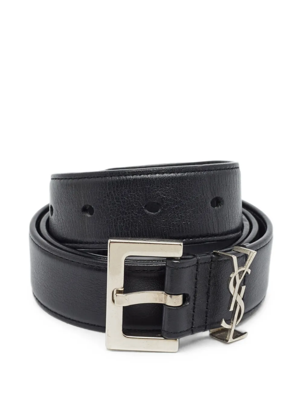 Saint Laurent Pre-Owned 2022 Gürtel mit Cassandre-Schild - Schwarz