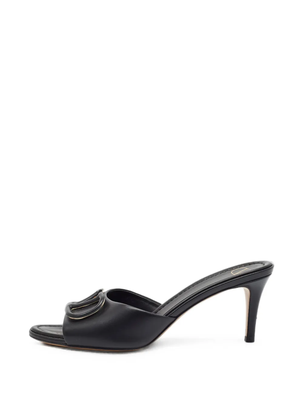 Pre-owned Valentino Garavani Escape Vlogo Slide Sandals In Black