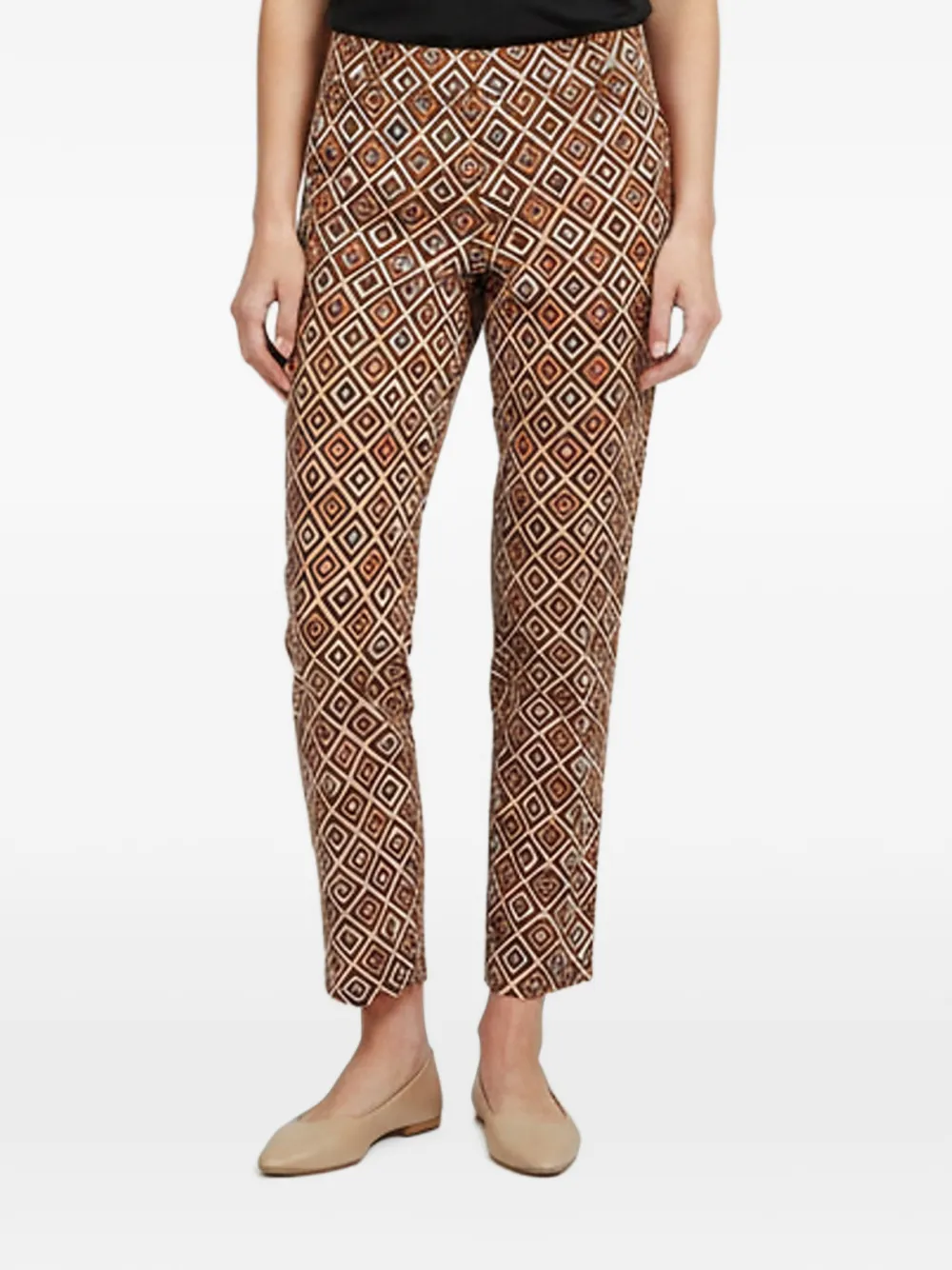Prada Pre-Owned geometric-print trousers - Marrone