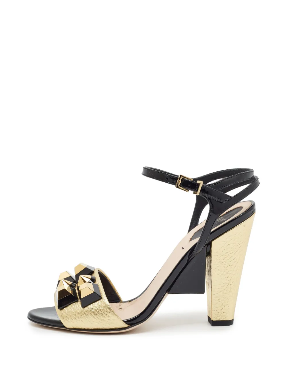 Fendi Pre-Owned Sandalen mit Nieten - Gold
