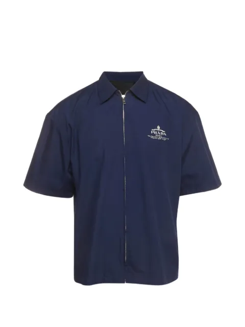 Prada Pre-Owned logo-print zip-up shirt