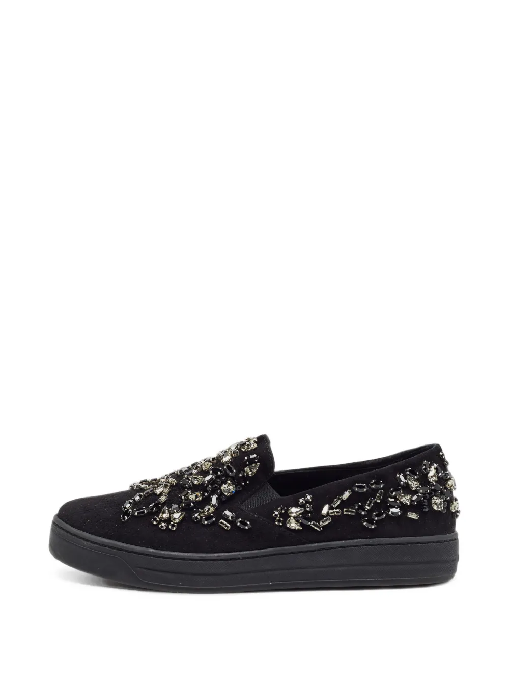 Prada Pre-Owned crystal-embellished slip-on sneakers - Schwarz