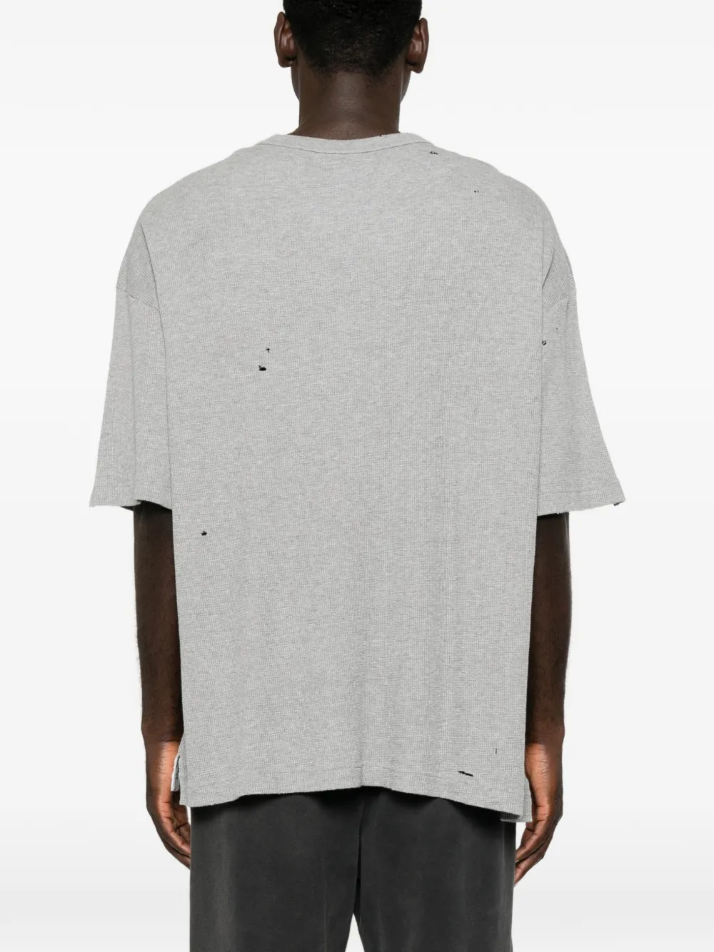 Maison MIHARA YASUHIRO T-shirt met gelaagd detail en gerafeld effect Grijs
