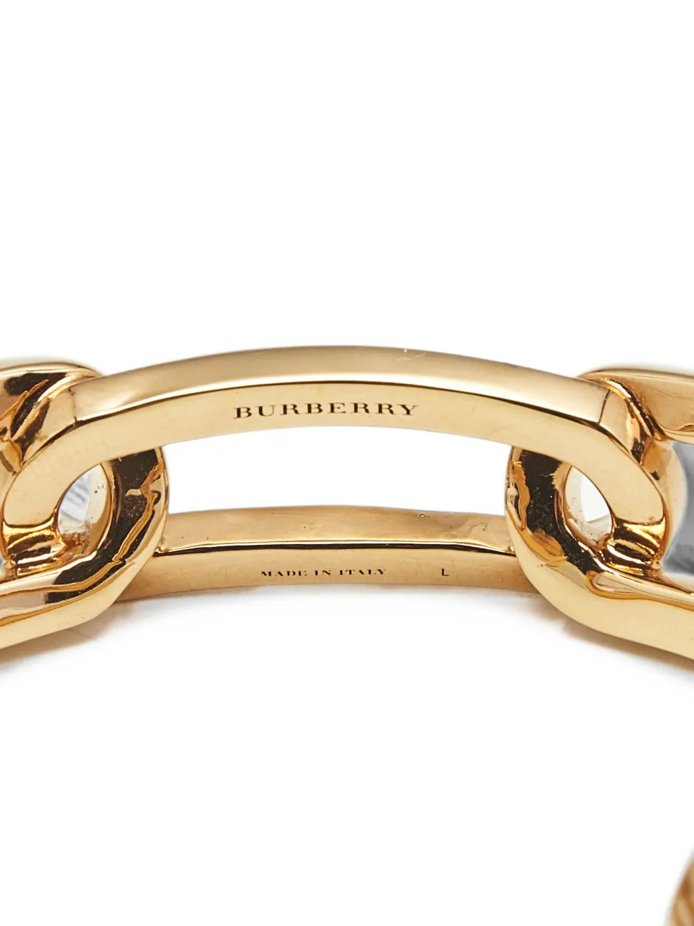 最終値下げ✨BURBERRY チェーンバングル ゴールドカラー フリーサイズ Burberry Pre-Owned chain-link Cuff Bracelet | ゴールドトーン