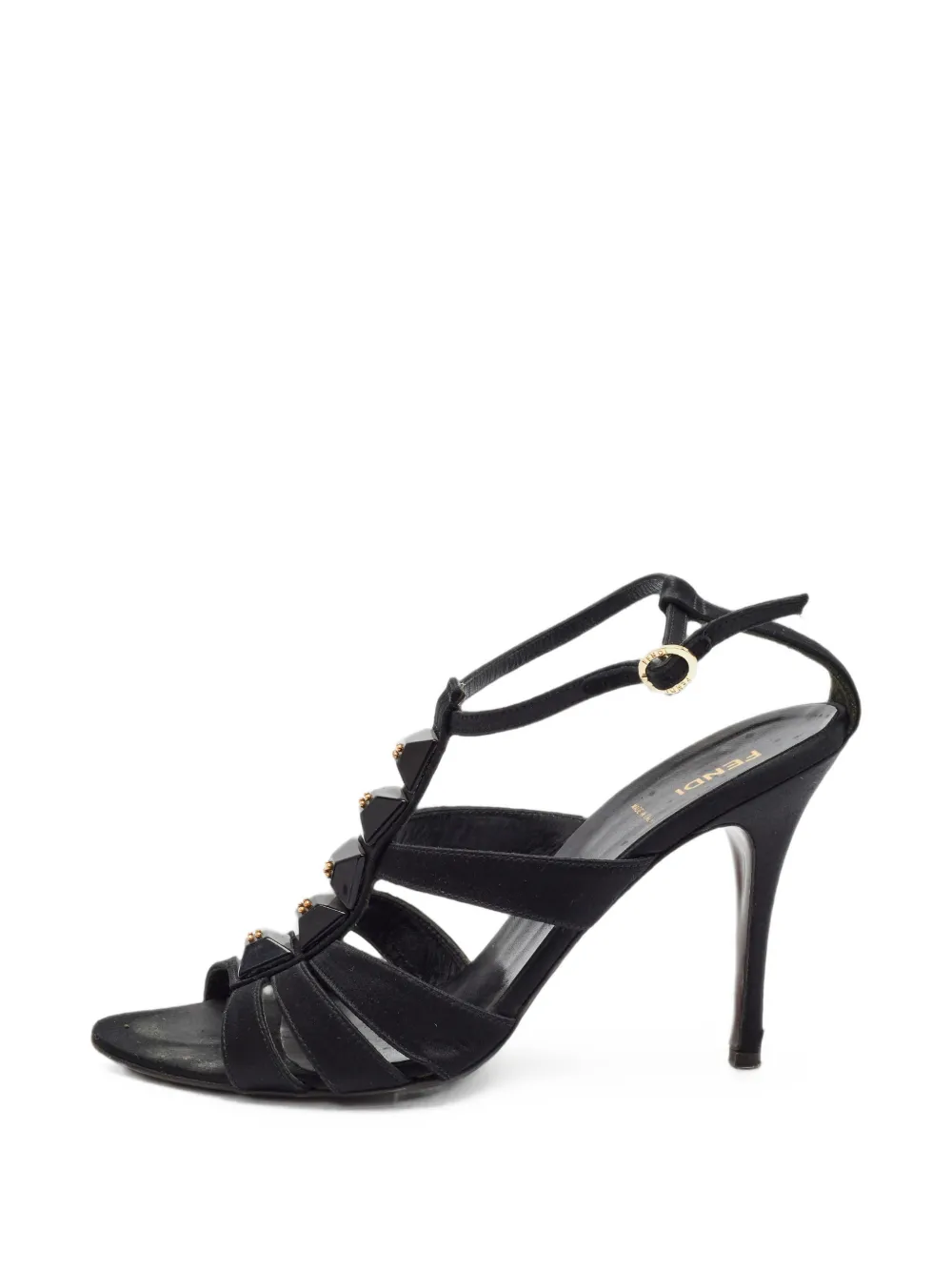 Fendi Pre-Owned studded-embellished T-strap sandals - Schwarz