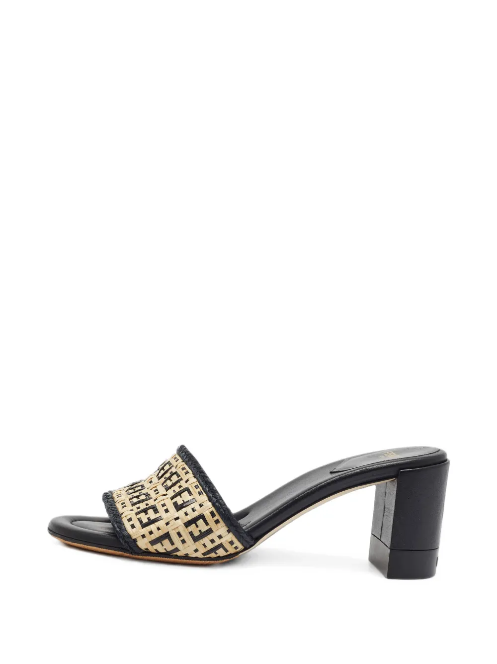 Fendi Pre-Owned FF-motif raffia sandals - Nude