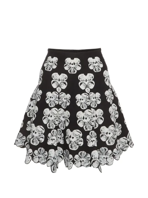 Alaïa Pre-Owned orchid floral-jacquard flared mini skirt