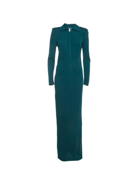 Roland Mouret gathered long-sleeve maxi dress