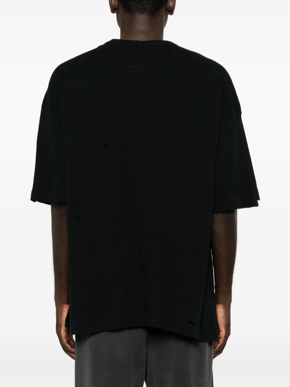 Maison MIHARA YASUHIRO Gelaagd T-shirt met gerafeld effect Zwart