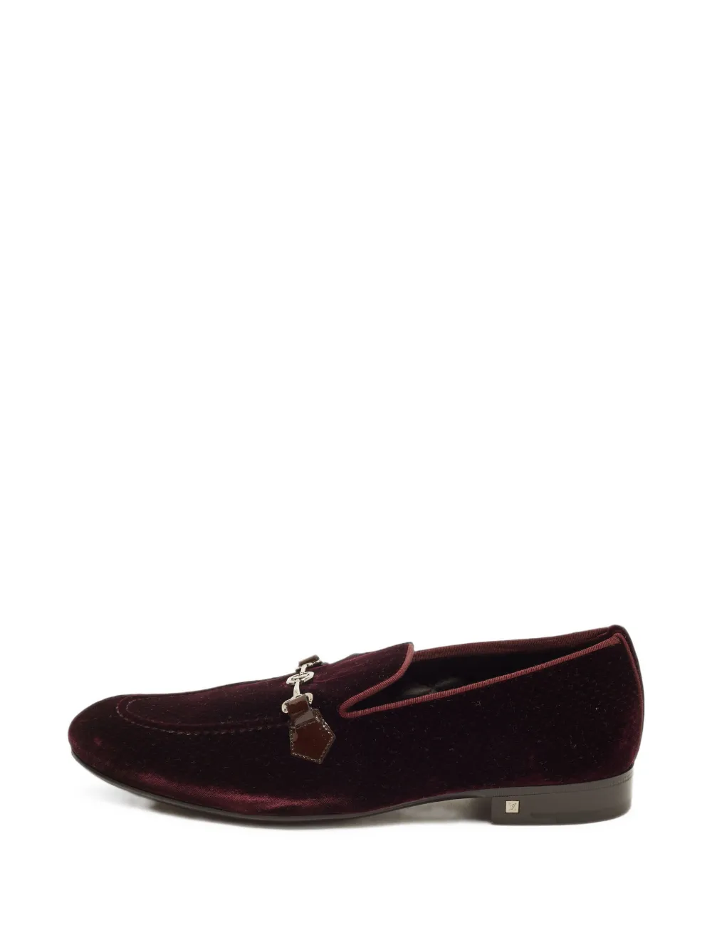Louis Vuitton Pre-Owned VLogo velvet loafers - Rot