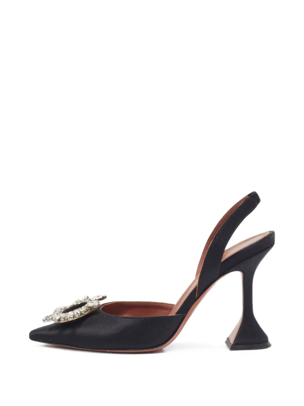 Amina Muaddi Begum Slingback-Pumps mit Kristallen - Schwarz