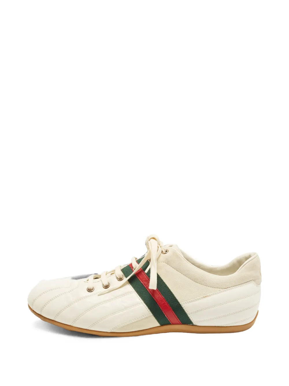 Gucci Pre-Owned Web-stripe sneakers - Bianco