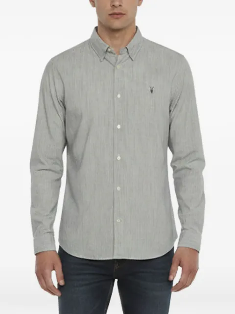 AllSaints Bedford striped logo shirt