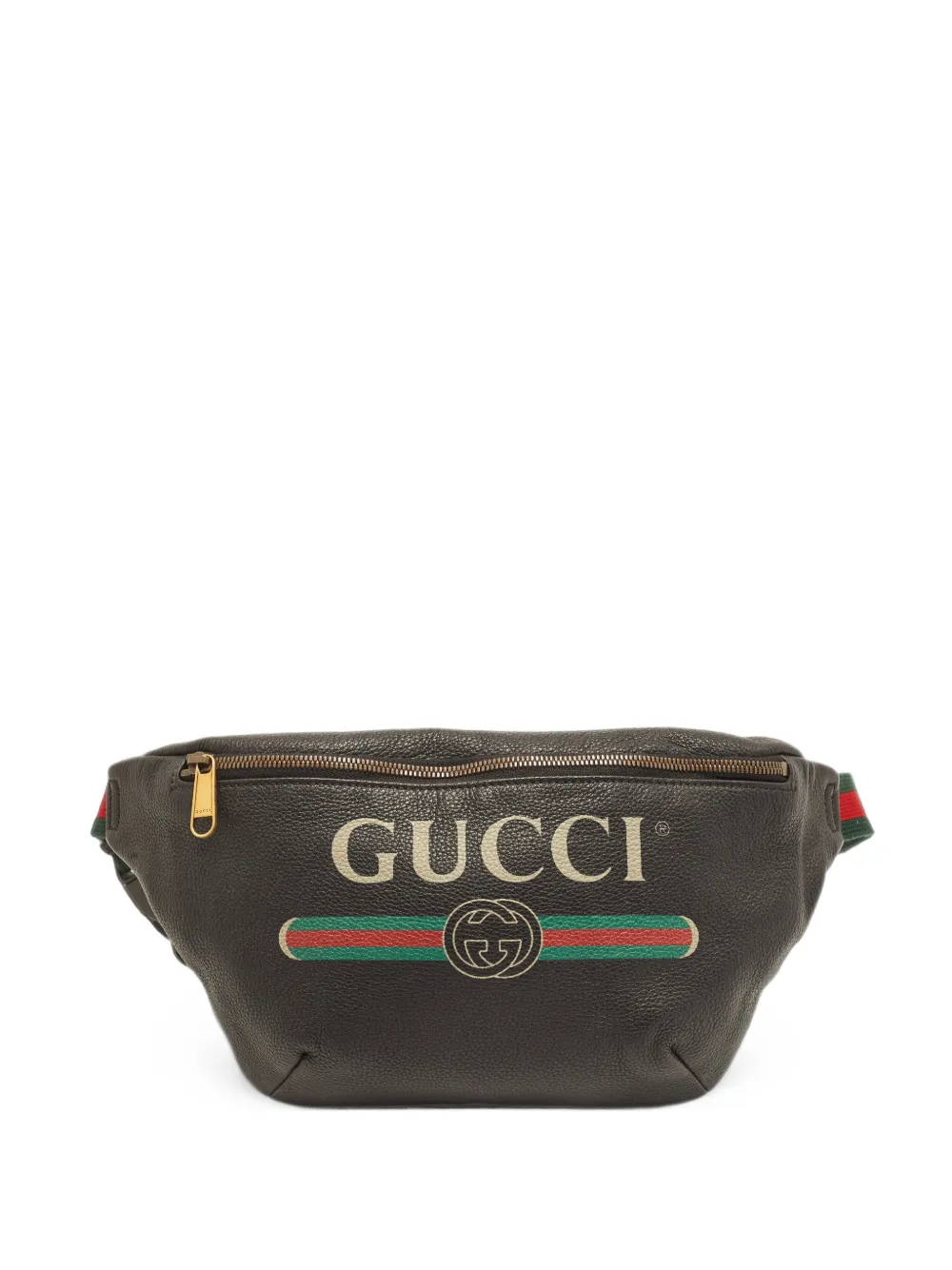 Gucci Pre-Owned logo-print Web-detail belt bag - Nero