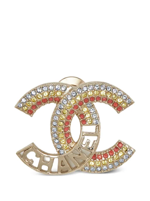 CHANEL Pre-Owned CC crystal brooch