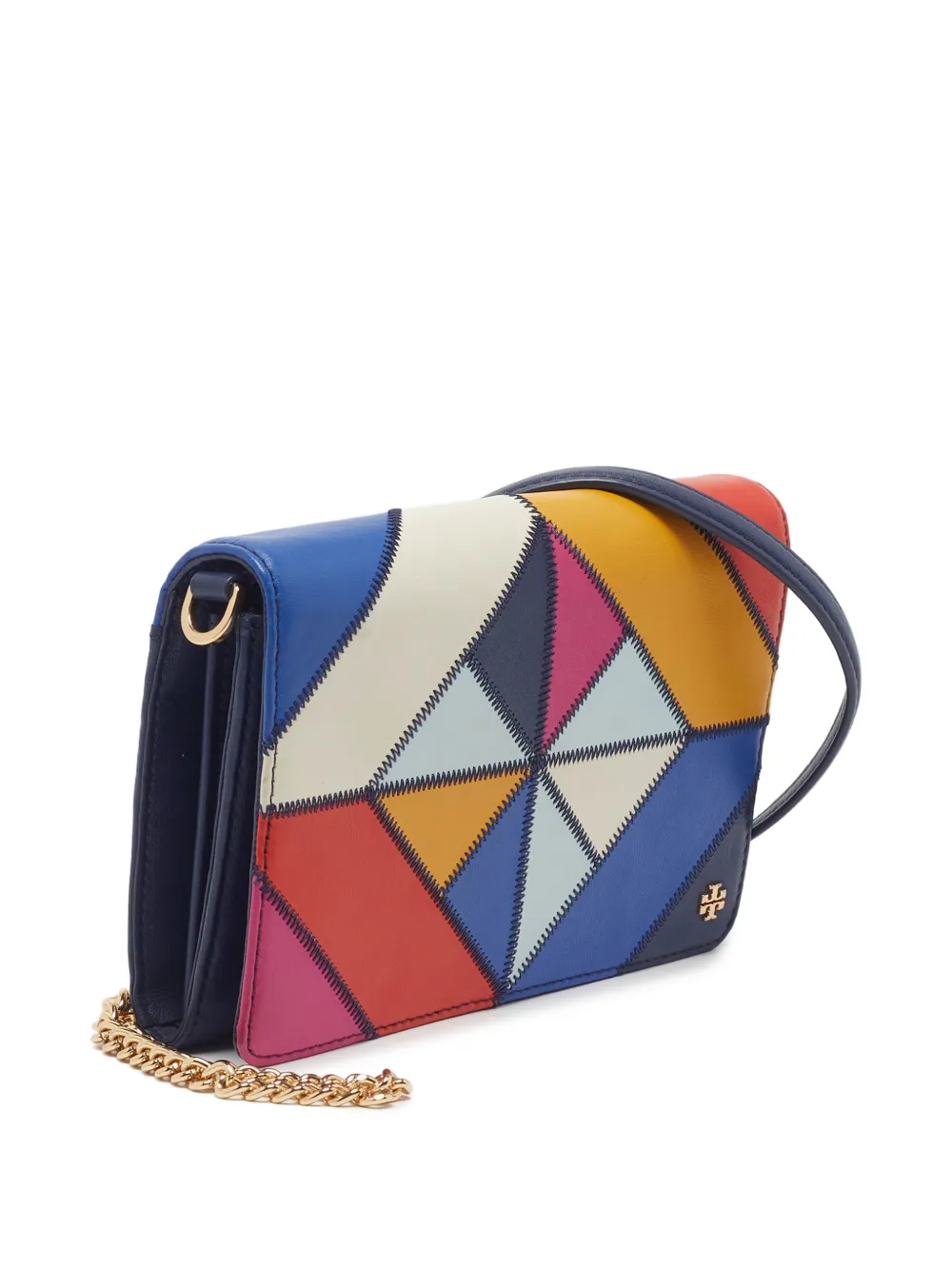 Tory Burch diamond-stitched leather crossbody bag - Blau