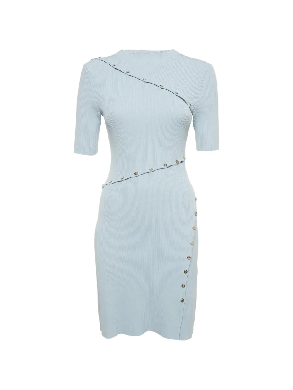 Maje asymmetrical rib-knit midi dress - Blau