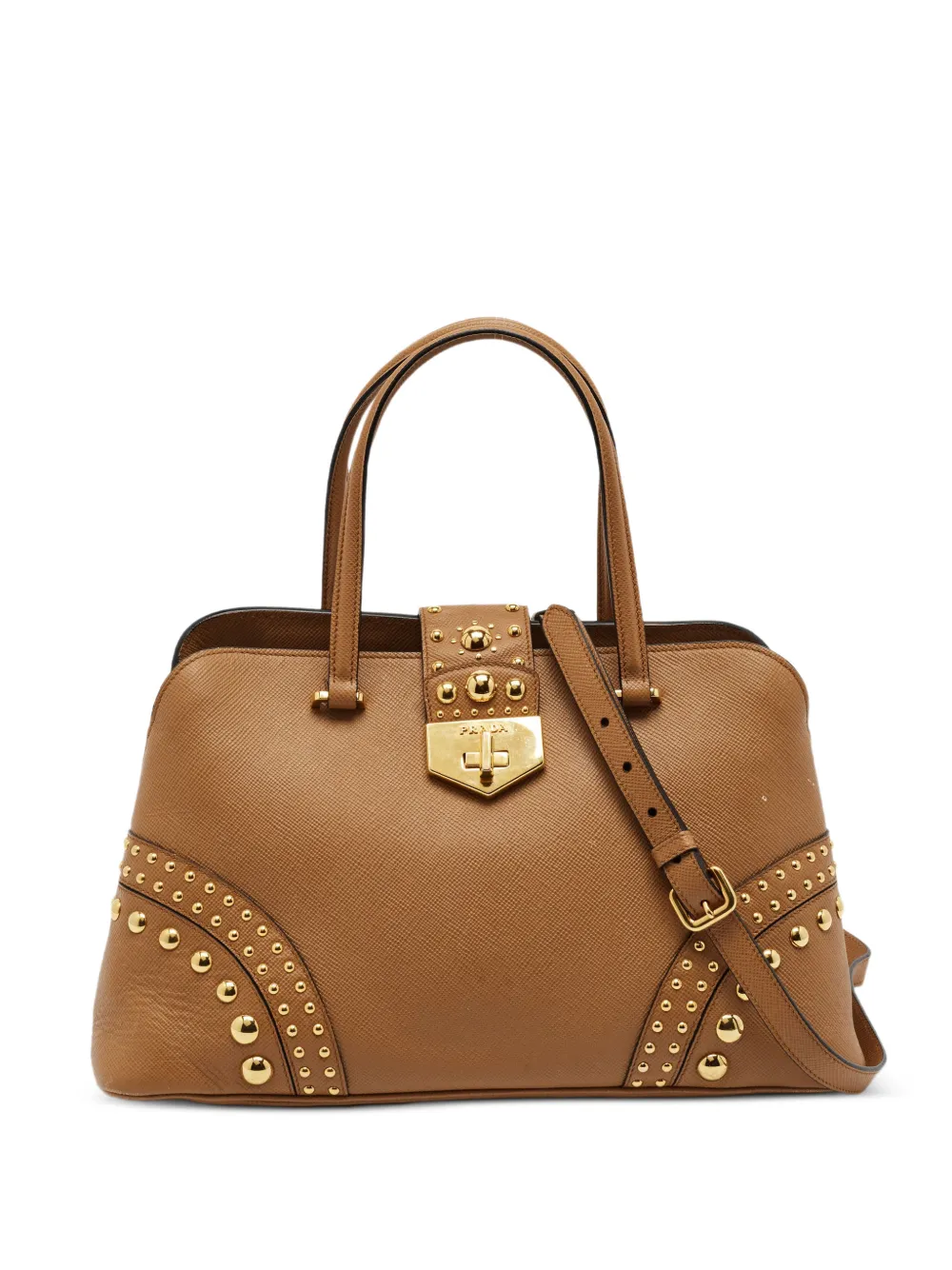 Prada Pre-Owned Promenade studded tote bag - Marrone