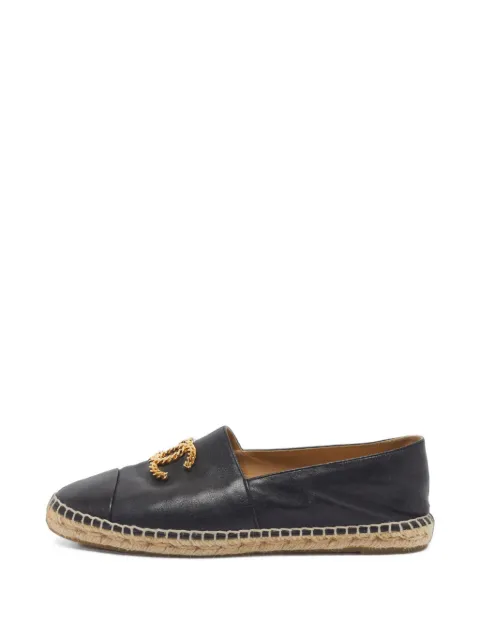 CHANEL Pre-Owned CC-logo round-toe espadrilles