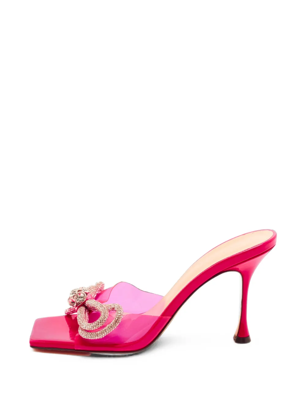 MACH & MACH sandales Double Bow à ornements en cristal - Rose MACH & MACH sandales Double Bow à ornements en cristal - Rose