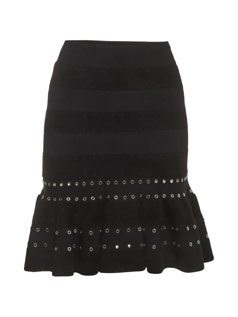 Alexander McQueen Pre-Owned eyelet ruffled midi skirt - Schwarz