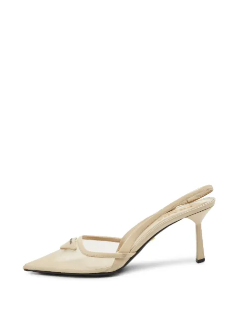 Prada Pre-Owned Triangle-logo mesh pumps