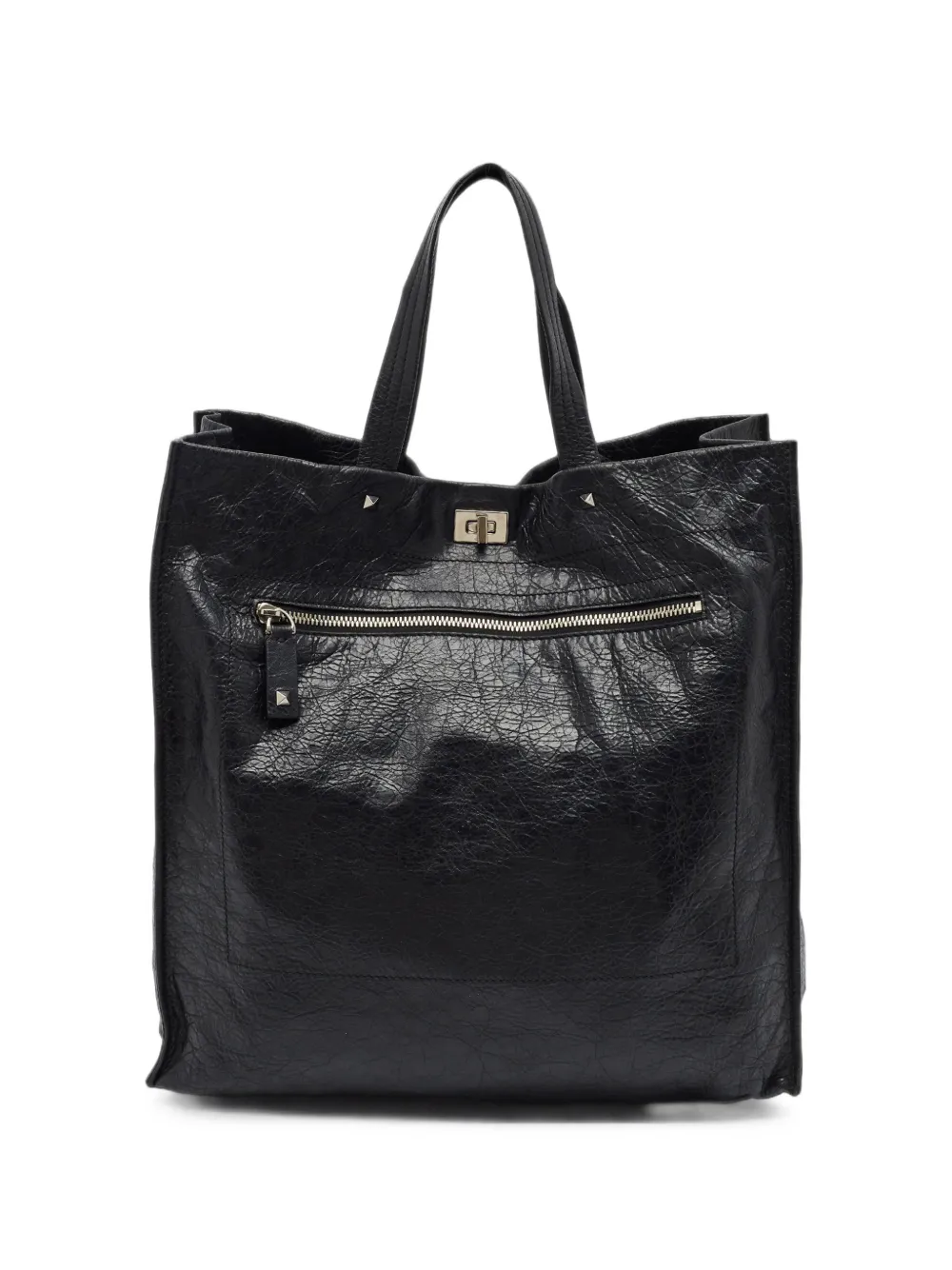 Valentino Garavani Pre-Owned Rockstud leather tote bag - Nero