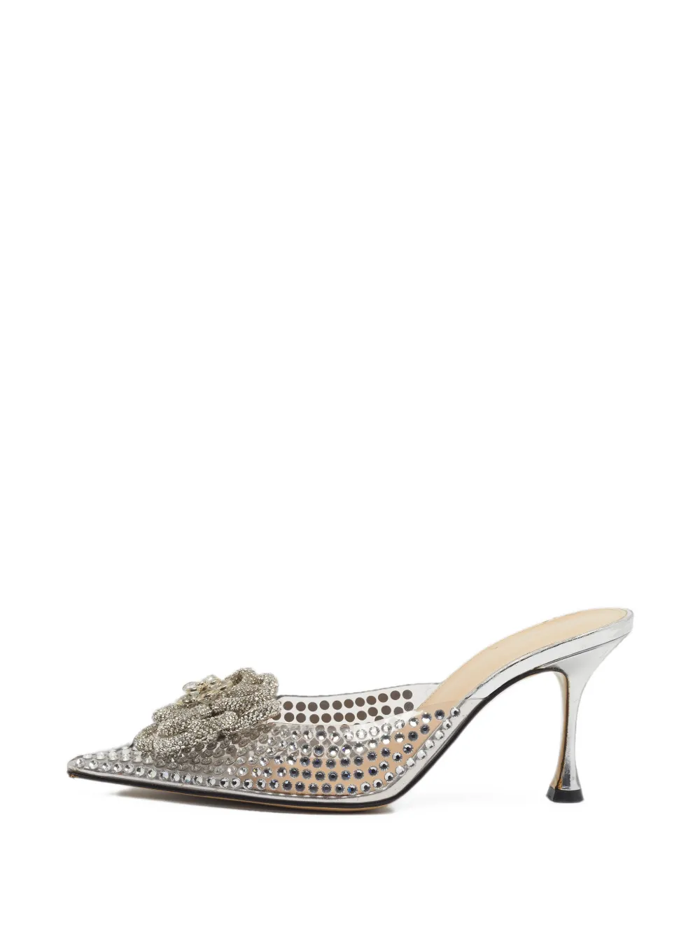MACH & MACH Carrie Mules mit Kristallen - Silber