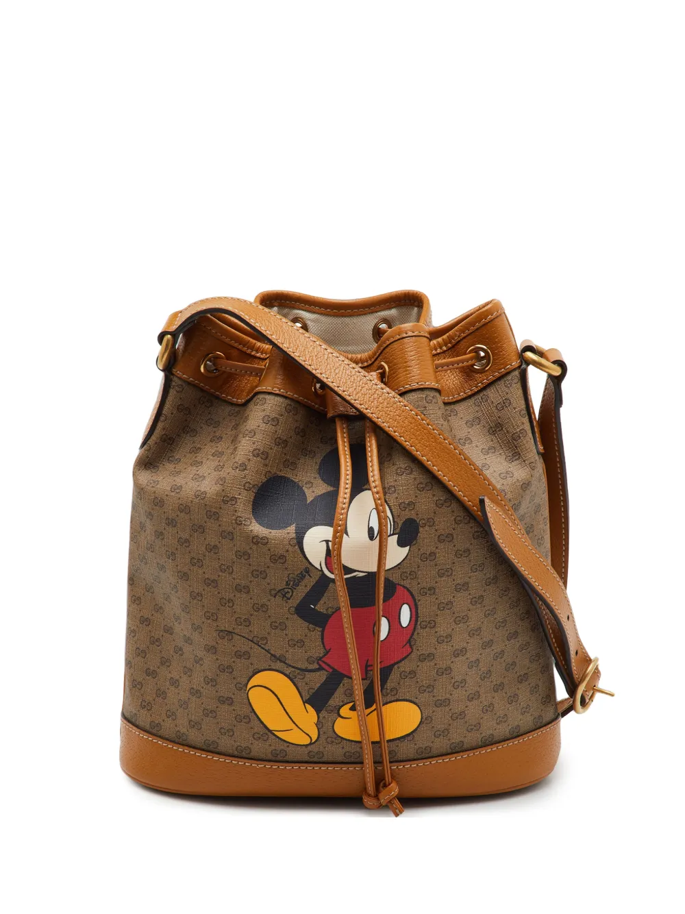 Gucci Pre-Owned Disney Mickey Mouse print Micro GG bucket bag - Marrone