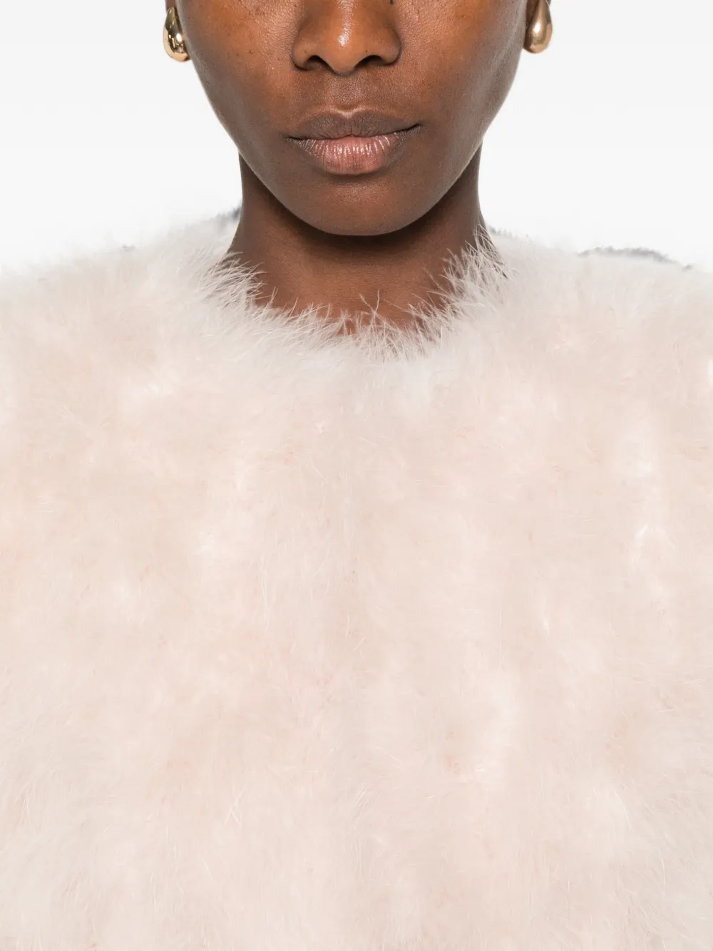 Yves Salomon Jack met veren afwerking Roze