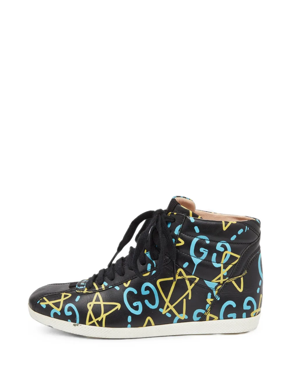 Gucci Pre-Owned Ghost graffiti-print sneakers - Schwarz