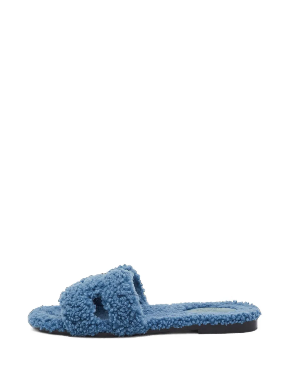Hermès Pre-Owned Oran shearling slide sandals - Blau
